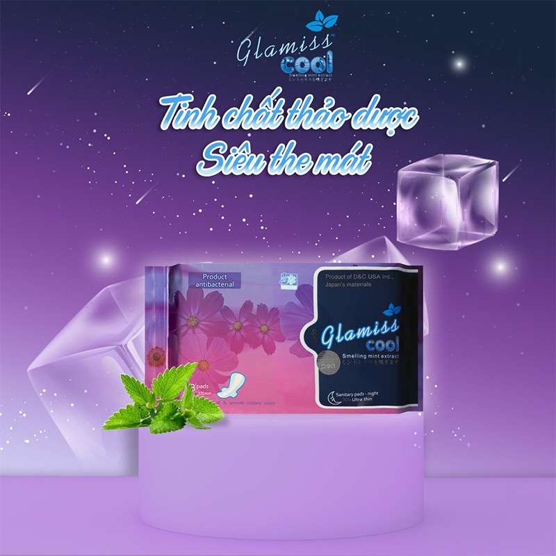 Combo 10 gói băng vệ sinh Glamiss Cool Doctor Care thảo dược 33.8cm siêu mát siêu khô thoáng chống tràn