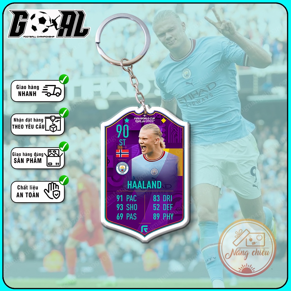 Móc khóa cầu thủ Haaland phụ kiện treo balo túi xách cao cấp hiện đại mới nhất thần tượng bóng đá Man City[3261-3272]
