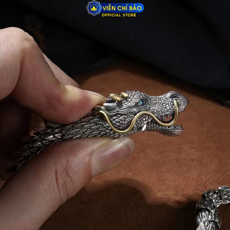 Lắc tay Thiên Long bạc Thái 20cm thời trang phụ kiện trang sức nam Viễn Chí Bảo L100158