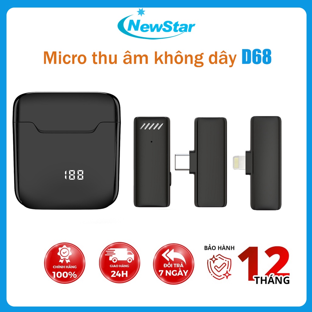 Mic thu âm cài áo cho điện thoại, Bộ thu âm chuyên nghiệp cho MC, Người sáng tạo nội dung, Micro thu âm không dây