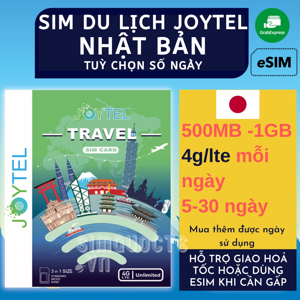 Sim Du Lịch 4G NHẬT BẢN JOYTEL Tốc Độ Cao nhiều lựa chọn giá tốt