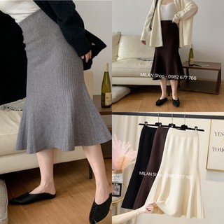 Chân váy len đuôi cá các kiểu style