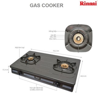 Bếp gas đôi rinnai model: rv-377 n