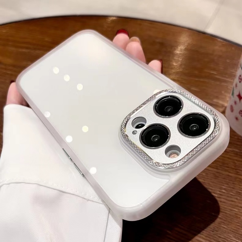 Sang Trọng Ốp Điện Thoại Cứng Viền silicon Dẻo Trong Suốt Kèm Khung Bảo Vệ camera Chống Sốc Cho iPhone 14 plus 12 13 14 Pro max