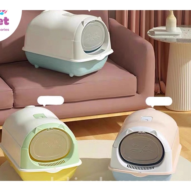 😻TẶNG XẺNG - Nhà Vệ Sinh, Khay Vệ Sinh Cho Mèo Kín Có Cửa Tiện Dụng Sạch Sẽ 😻
