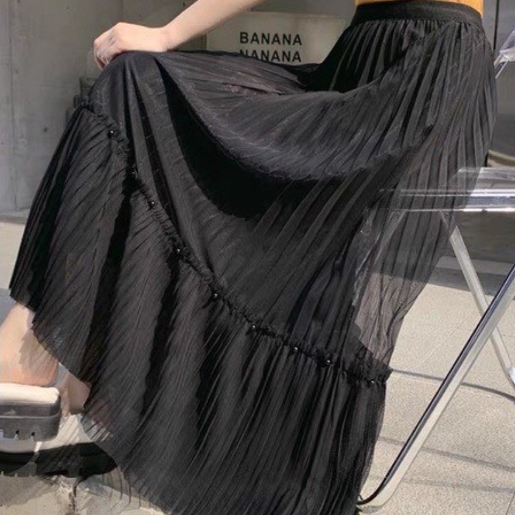 Chân váy nữ dáng dài L1, chân váy hàng dày dặn mặc được 2 kiểu