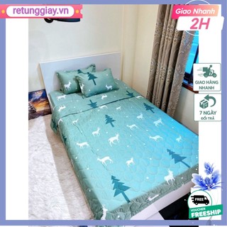 Drap ga bo chun bọc đệm giường đơn[1m2x2m]mẫu cây thông