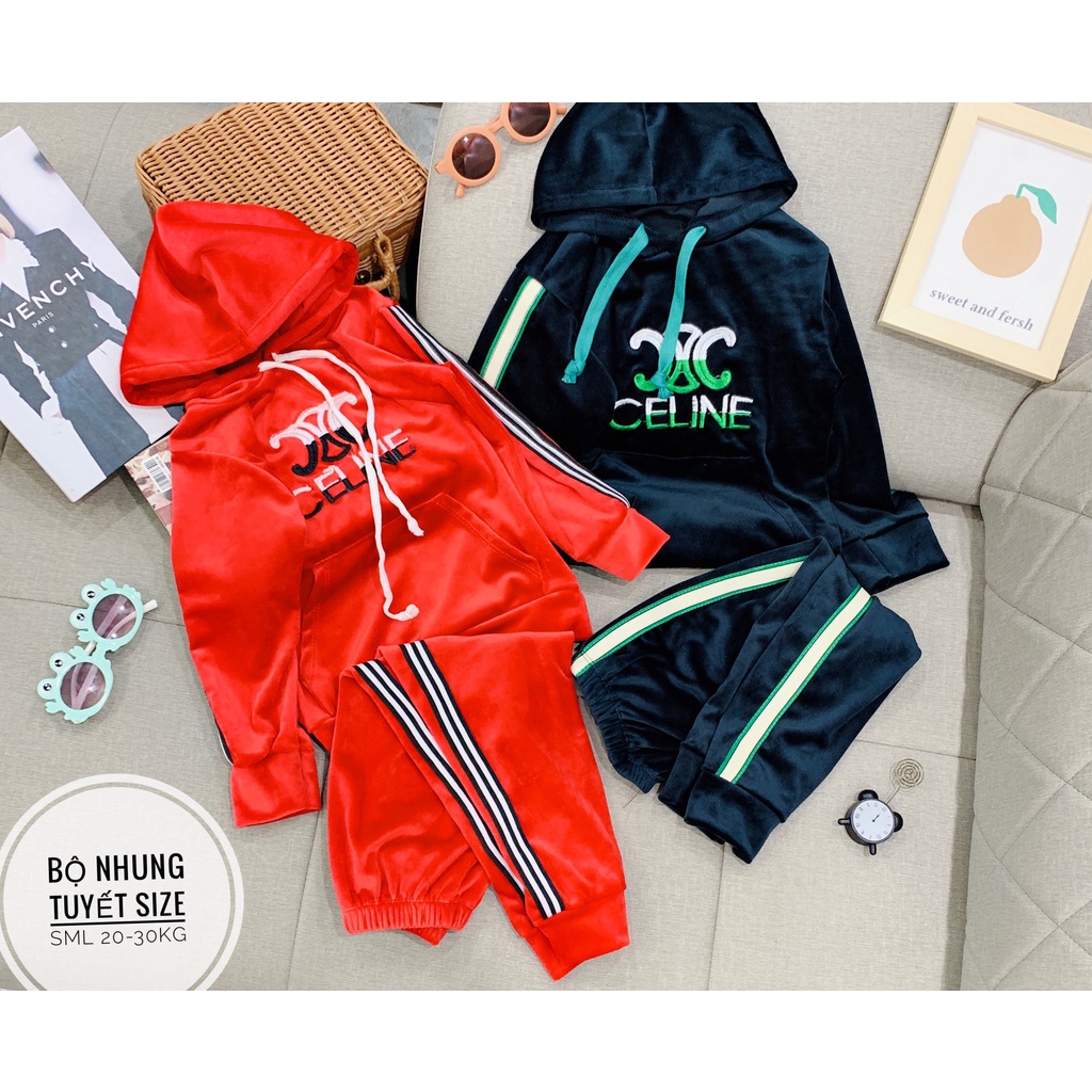 Bộ tuyết nhung cao cấp cho bé từ 20-30kg