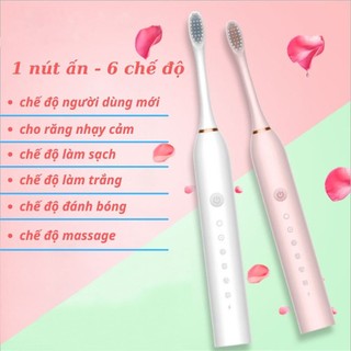 Bàn chải điện sonic x3 bản cao cấp 6 chế độ chải chăm sóc răng đánh bay mảng bám