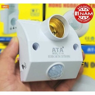 Đui đèn cảm ứng hồng ngoại cao cấp ATA 18A (Lắp tường hoặc trần, cấp nguồn điện 220VAC)(Chỉnh được thời gian, độ lux)