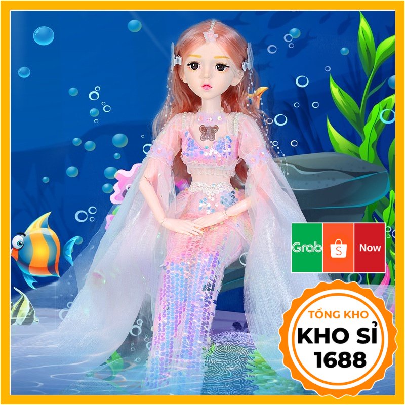 Búp bê nàng tiên cá 60cm có nhạc đồ chơi quà sinh nhật công chúa cho bé gái hàng cao cấp E874