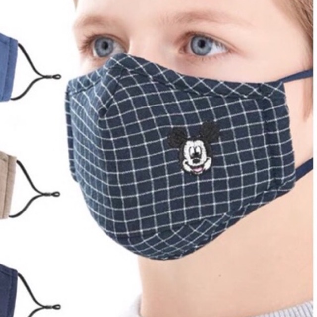 Set 3 khẩu trang vải Disney chính hãng săn sale cho bé, tặng kèm 6 lót pm2.5