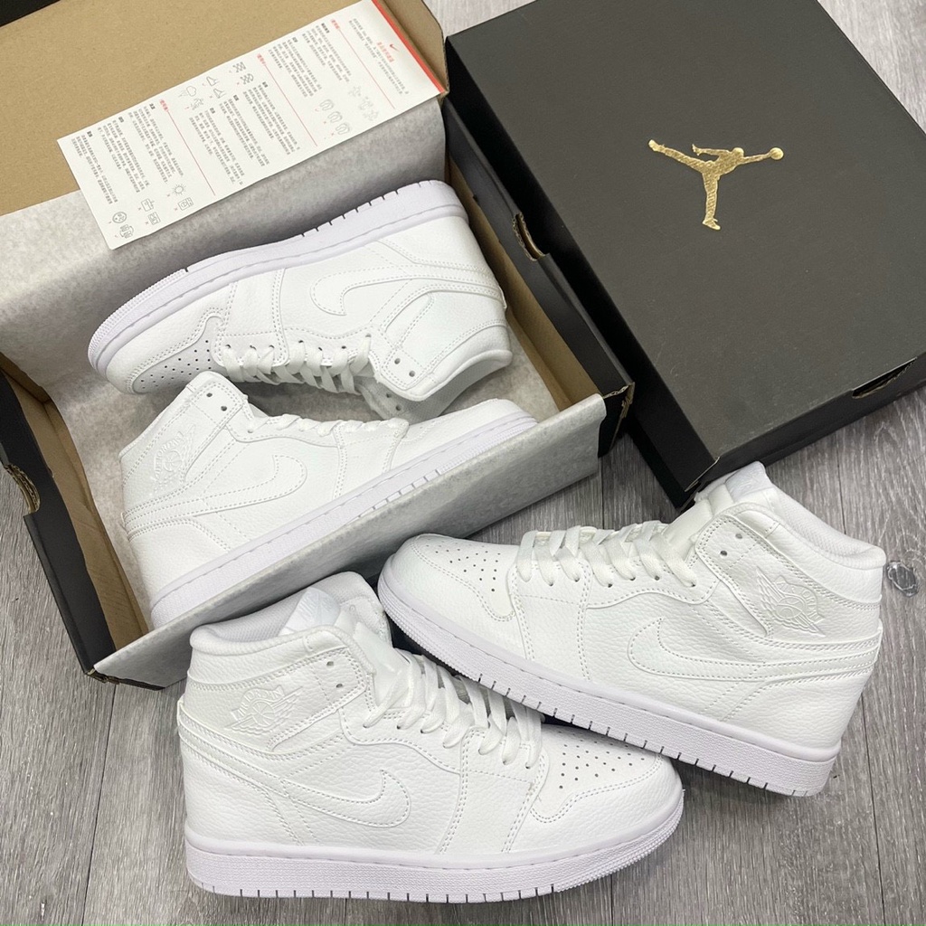 Giày Jordan 1 High cao cổ Trắng All White cao cấp full box