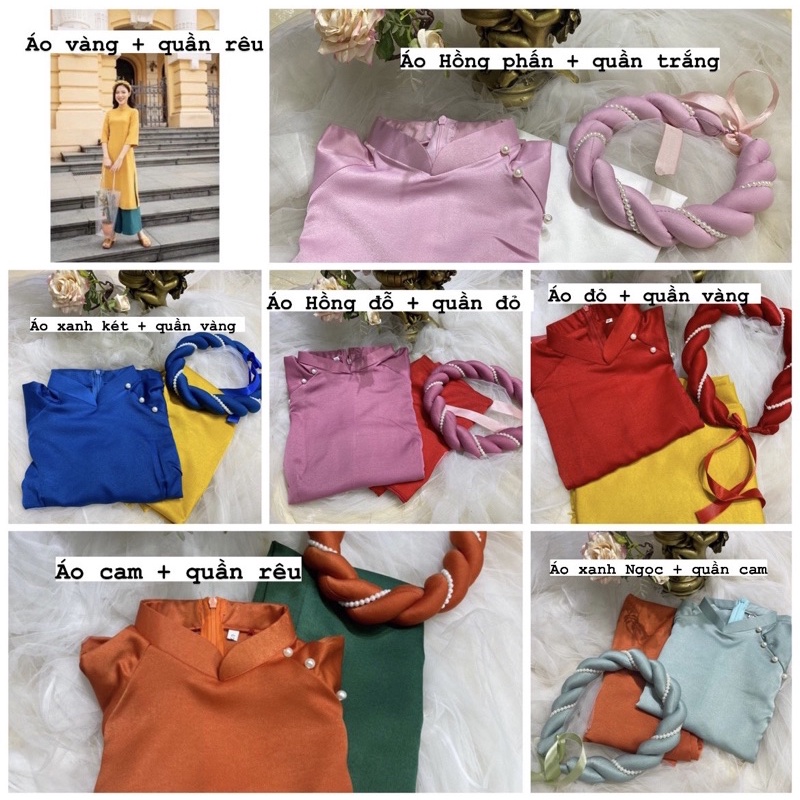 Áo Dài Nữ Cách Tân Một Màu Chất Lụa Siêu Đẹp - Áo Dài Nữ Tây Thi Lụa Cao Cấp  - Shop PT