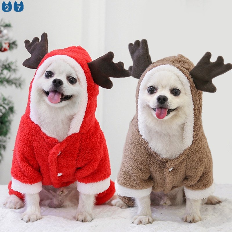 Bộ Đồ 27 Món Giữ Ấm Dày Dặn In Hoạt Hình Giáng Sinh Cho Thú Cưng