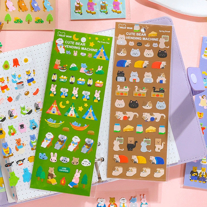 Miếng Dán Hình Gấu Hoạt Hình Dễ Thương Dùng Trang Trí