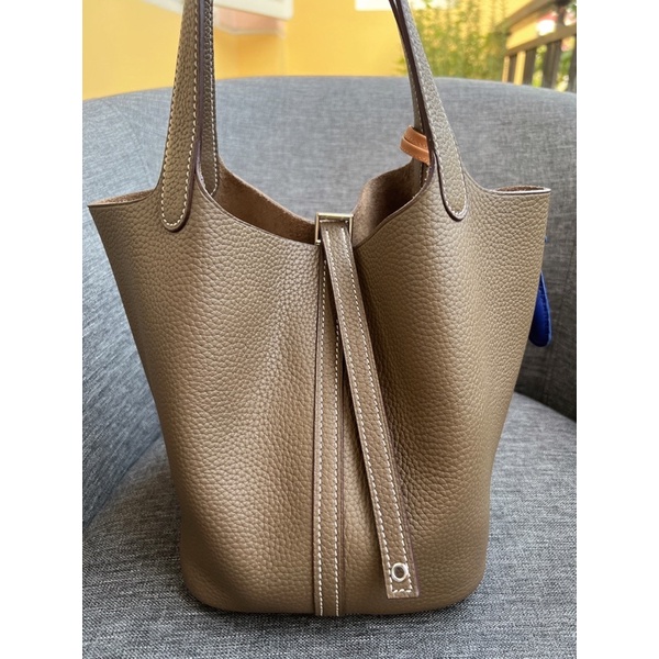 Túi xách hm Picotin bản khâu da nhập khẩu size 23