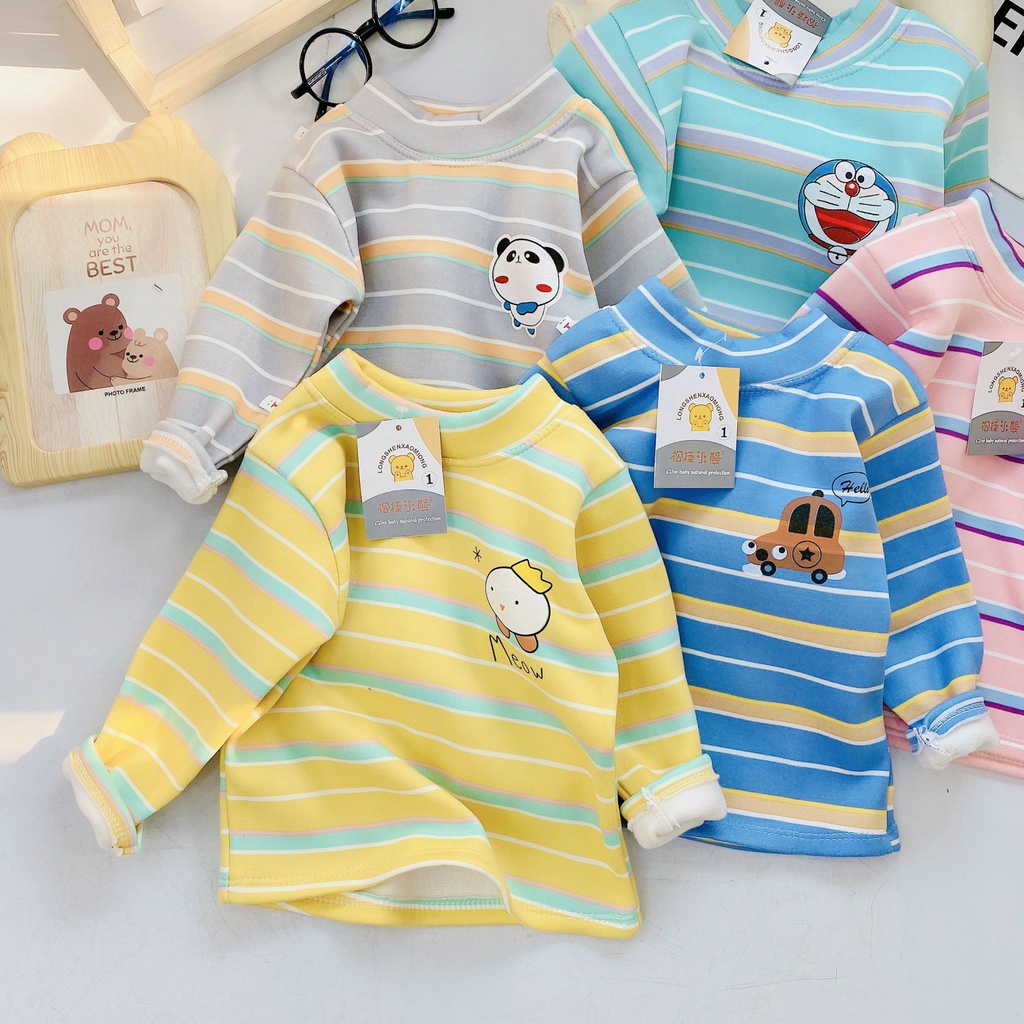 Áo giữ nhiêt zip hàn cổ cao cho bé trai bé gái