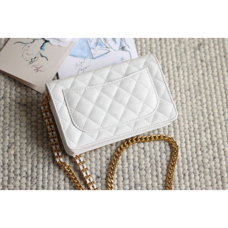 Túi xách nữ C.N Woc da thật sz19cm dây xích bản mới cực xinh box nam châm