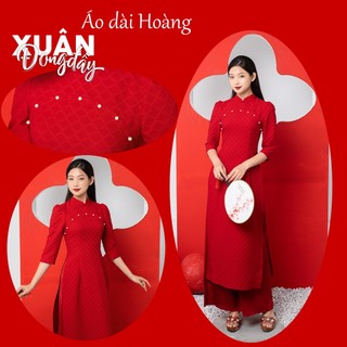 Áo dài cách tân thiết kế hoa nhí tay lỡ có đủ size mẫu mới nhất 2024 by Áo Dài Hoàng