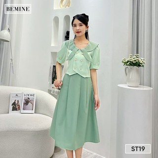 Set chân váy áo cổ tai thỏ BEMINE ST19