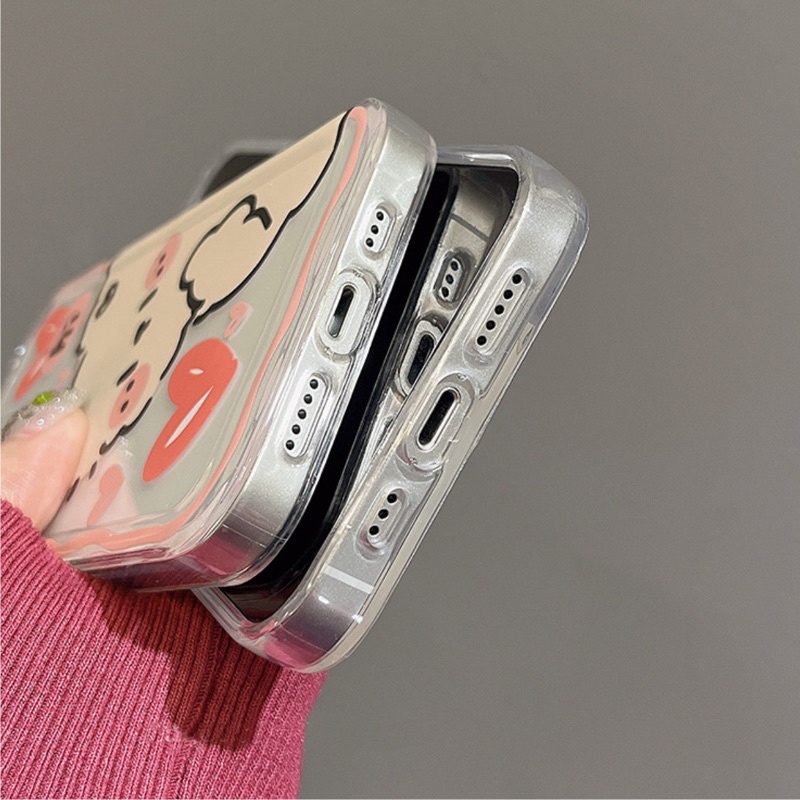 Ốp Lưng Silicon Trong Suốt Space Bảo Vệ Camera Bear And Duck Cute