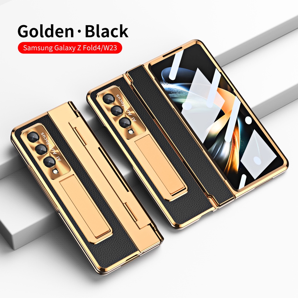 Ốp Điện Thoại Da Màu Trơn Chống Rơi Cho Samsung Galaxy Z Fold 5 FOLD4 5G