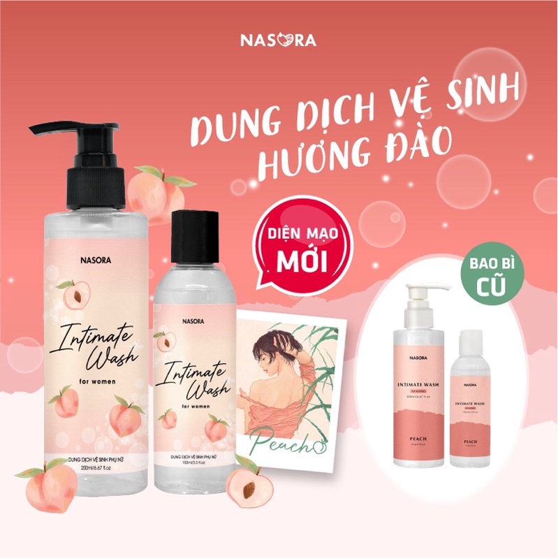 Dung dịch vệ sinh phụ nữ hương thơm tự nhiên Đào, Dâu, Bạc Hà 100ml