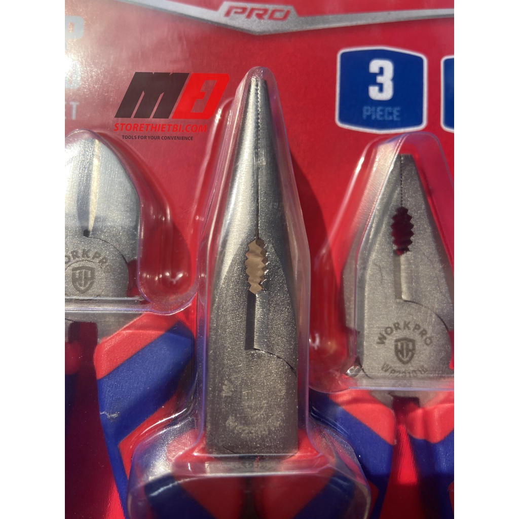 Bộ 3 kềm cao cấp bằng thép Cr-v Workpro WP201008