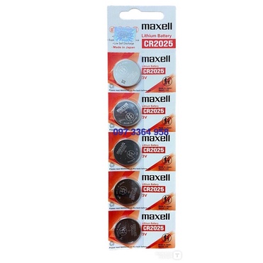 Vỉ 5 viên pin CR2025 Maxell