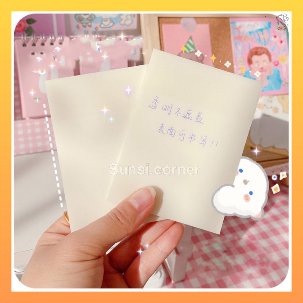 Giấy Ghi Chú, Giấy Note Trong Suốt Chống Thấm Nước Nhiều Màu Đa Dạng Lựa Chọn (Có Keo Dán)