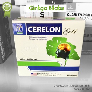 Viên uống bổ não cerelon citicolin gold - tăng cường tuần hoàn máu não - hộp trắng
