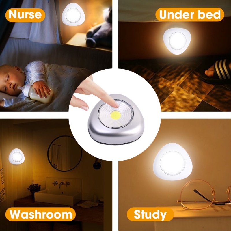 Đèn LED Hình Tam Giác Không Dây Chạm Cảm Ứng Gắn Tủ Quần Áo