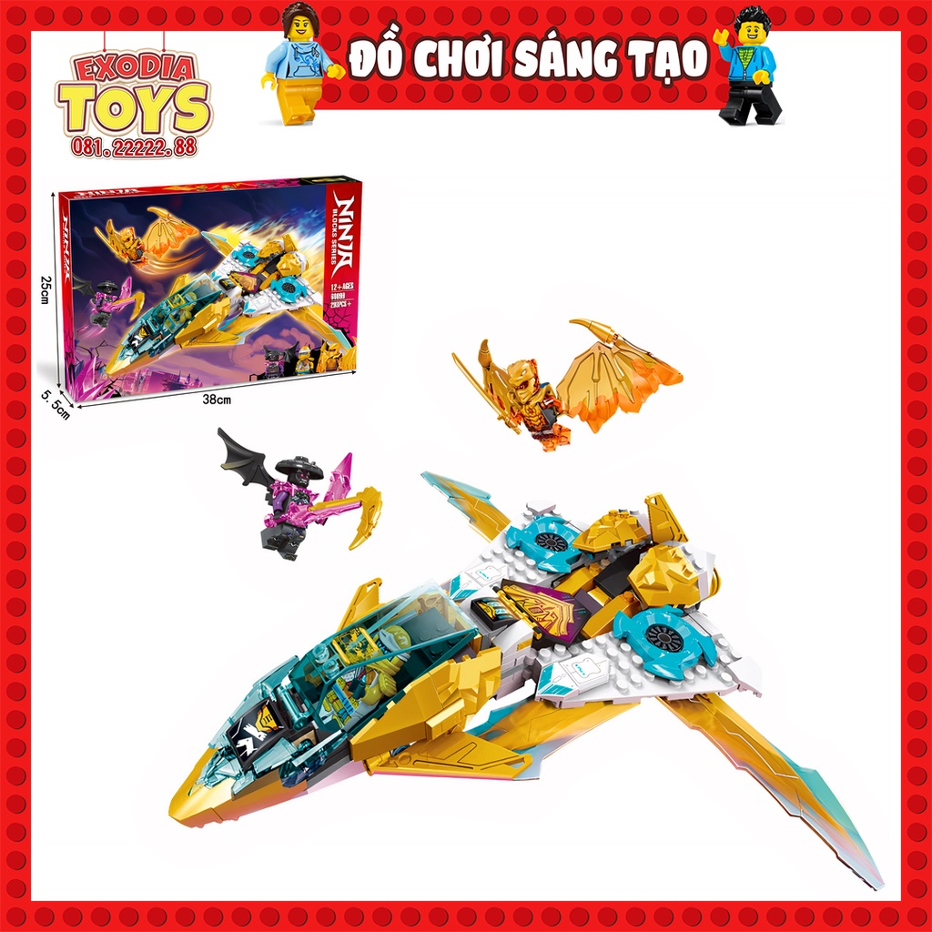 Xếp hình Ninjago Phi cơ rồng vàng của Zane : Golden Dragon Jet - Đồ Chơi Lắp Ghép Sáng Tạo - ZIMO 60099 Ideas 71770