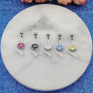 khuyên rốn bạc chuẩn hình hồ ly