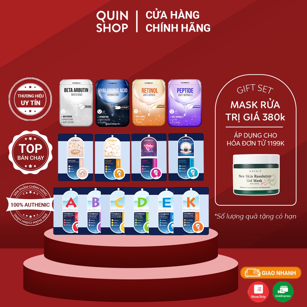 Mặt Nạ Giấy Cấp Ẩm, Dưỡng Sáng, Chống lão Hóa Foodaholic Mask