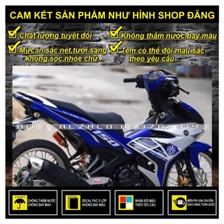 Tem rời exciter 150 y15zr phối màu bạc xanh gp -