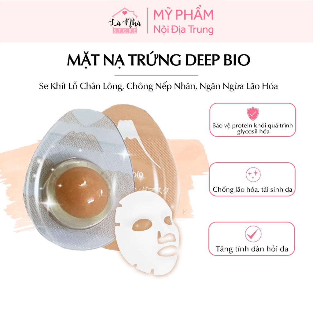 Hộp 5 viên mặt nạ chiết xuất trứng Deep Bio hàng nội địa trung, mask mặt nạ mặt cao cấp dưỡng ẩm, ngăn ngừa lão hóa da.
