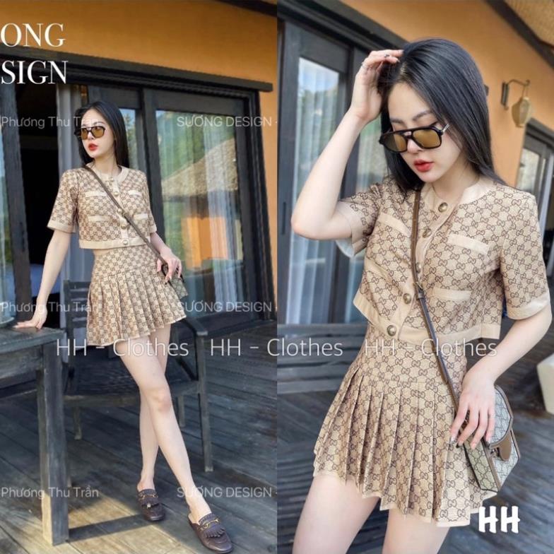 SÉT VÁY GG NHÍ CHẤT KAKI 2 DA MỀM ĐEP NẶNG LẮM CV XẾP LY HÀNG ĐẸP LẮM Ạ