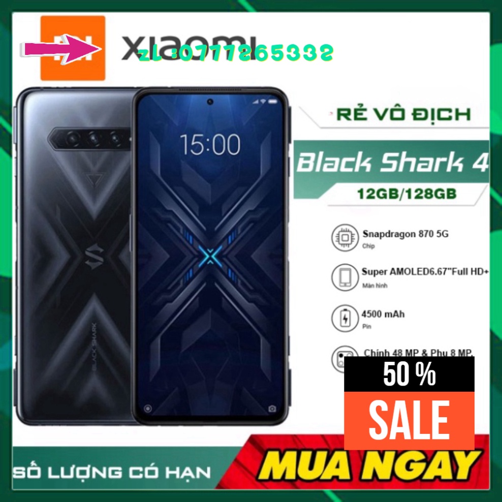xả kho cuối năm Điện thoại Xiaomi Black shark 4 12GB/128GB chính hãng Gaming phone, đổi trả trong 7 ngày chính hãng