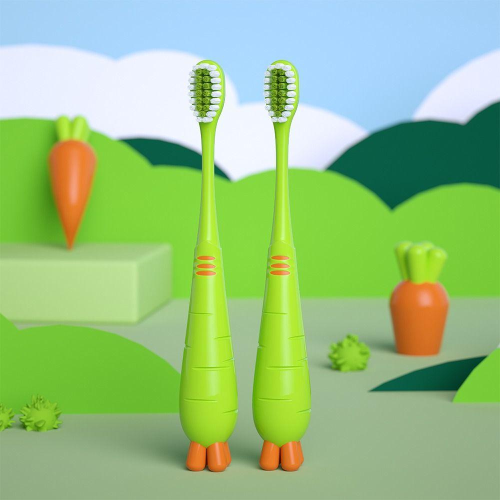Bàn Chải Đánh Răng Lông Mềm Hình Củ Cà Rốt Đáng Yêu Cho Bé 2-12 Tuổi