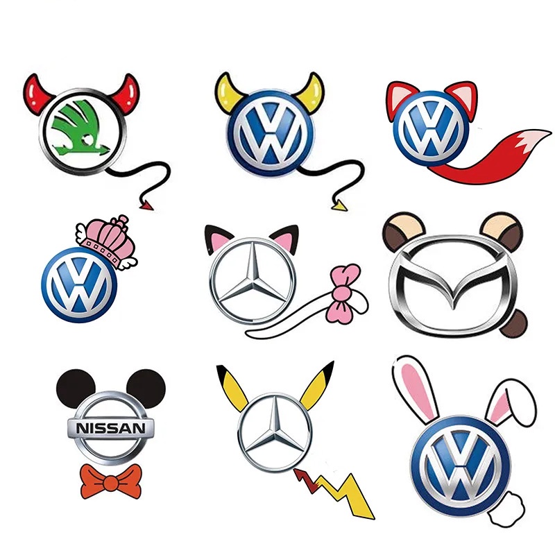 Logo Dán Trang Trí Xe Hơi Sáng Tạo Dễ Thương