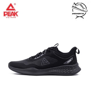 Giày chạy bộ nam thoáng khí peak running e223097h – màu đen