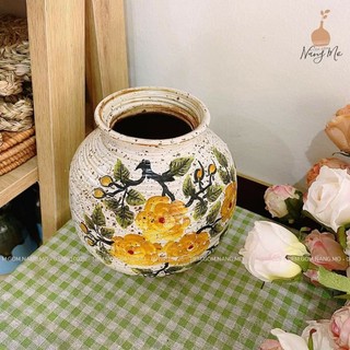 bình cắm hoa để bàn ( vò vẽ hoa)