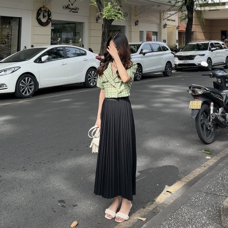 A30: Áo vest karo xanh