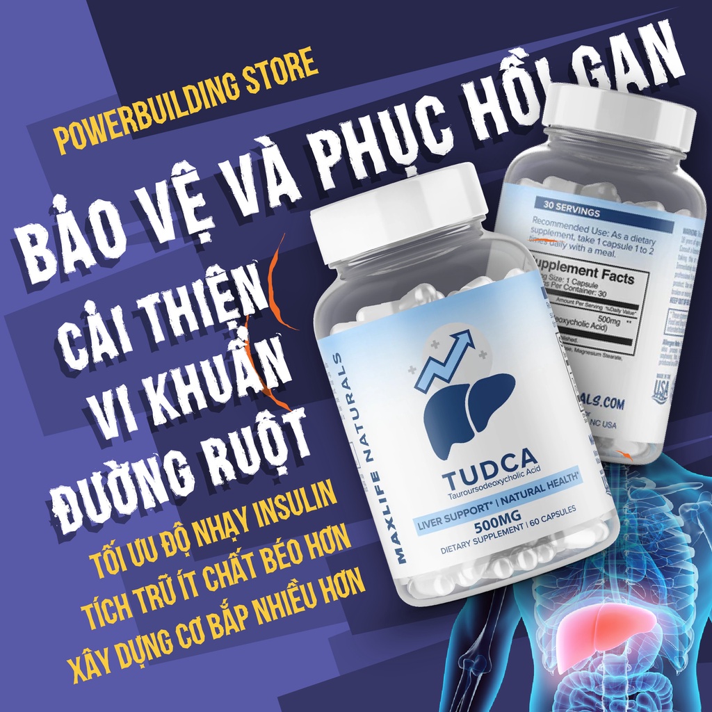 Thực phẩm chức năng-Giải độc gan Tudca 750mg 60v