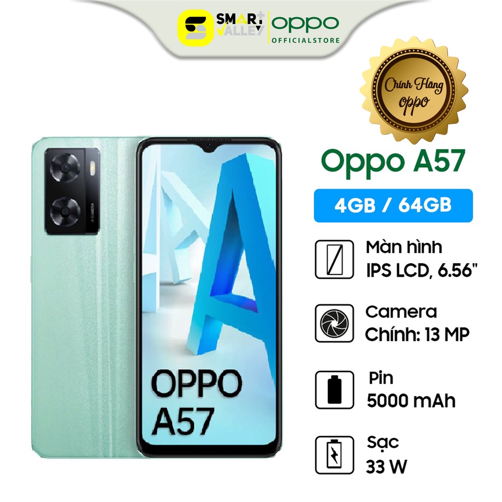 Điện thoại OPPO A57- Màn hình AMOLED 6.56 , 720x1612 HD+