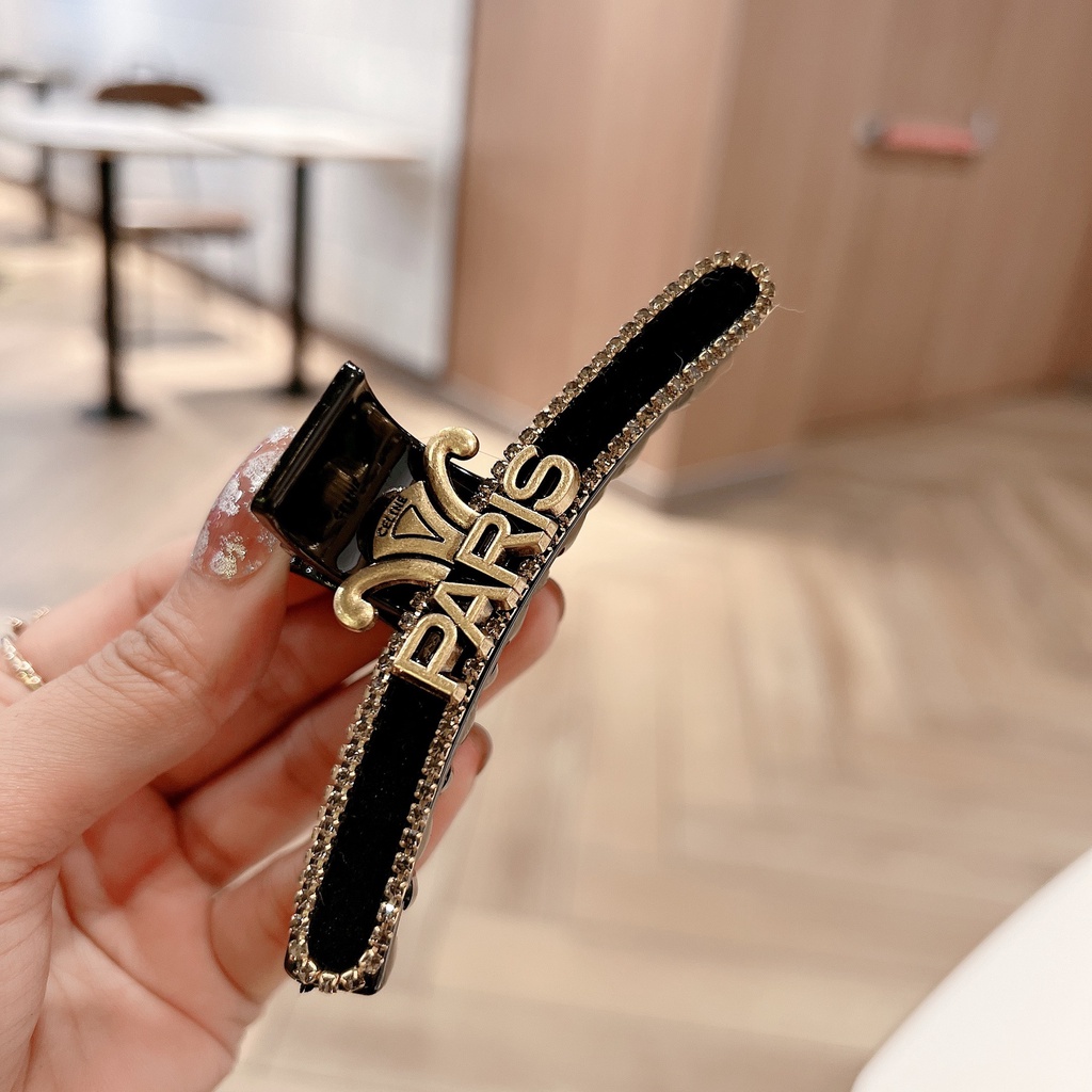Kẹp Tóc Hình Cá Mập Đính Đá Phong Cách Retro Cao Cấp Cho Nữ