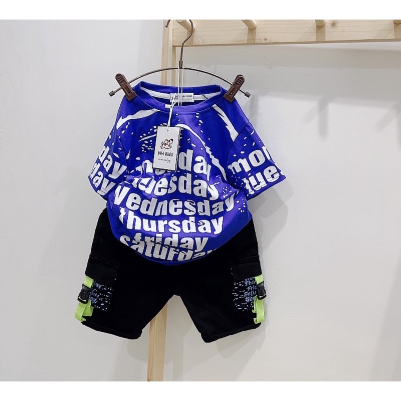 Set áo thun quần kako túi hộp size nhỡ cho bé trai hãng NH