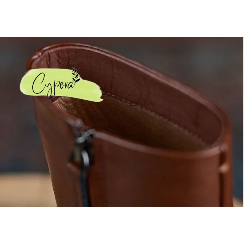 Giày Bốt Cao Gót Bằng Da Cao Cấp Mẫu Mới 2023